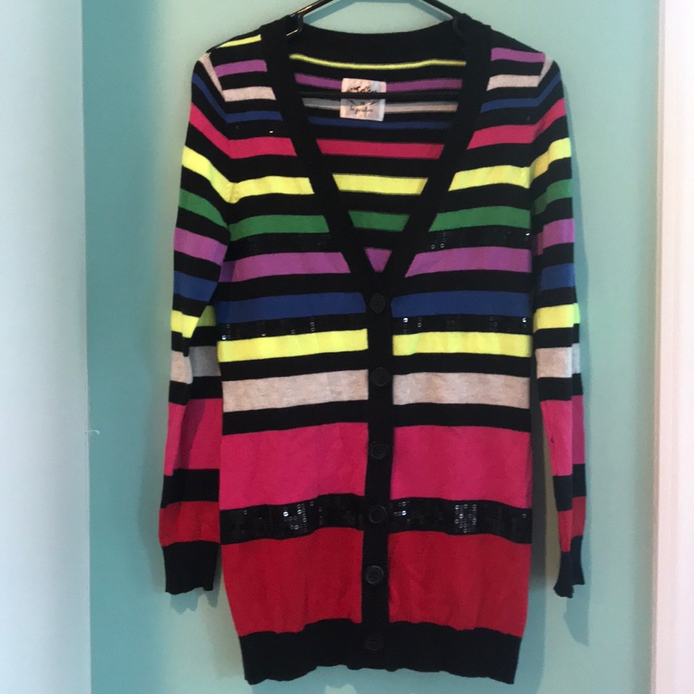 Multi color cardigan by Justice with sequins